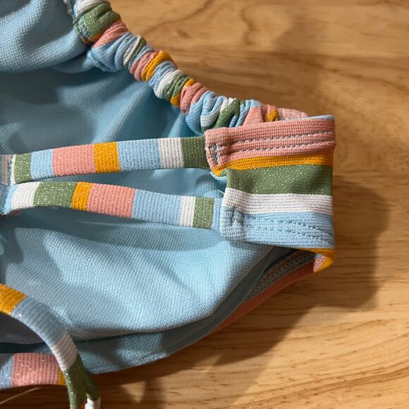 Wild Fable Women's Lurex Multicolor Striped Underwire Bikini Top - Size XS - NWT - Picture 6 of 8